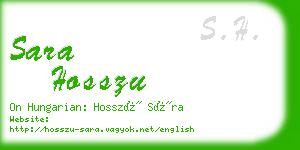 sara hosszu business card